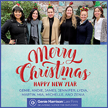 Merry Christmas from Genie Harrison Law Firm equal pay lawyers