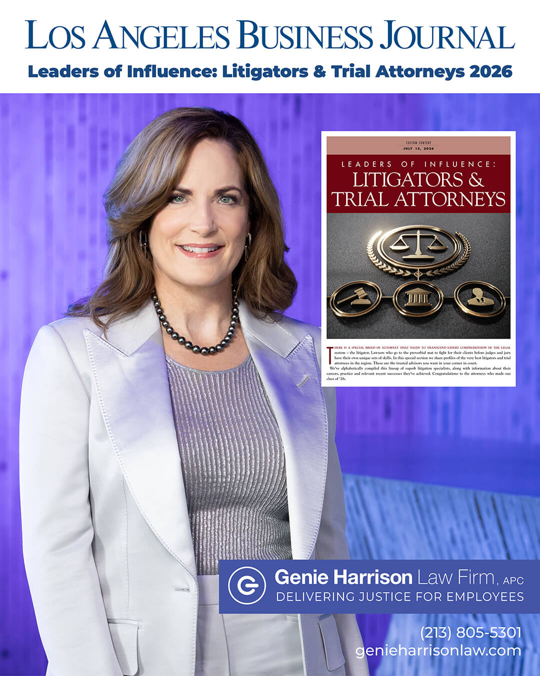 Genie Harrison Los Angeles Business Journal Leaders of Influence: Litigators & Trial Attorneys